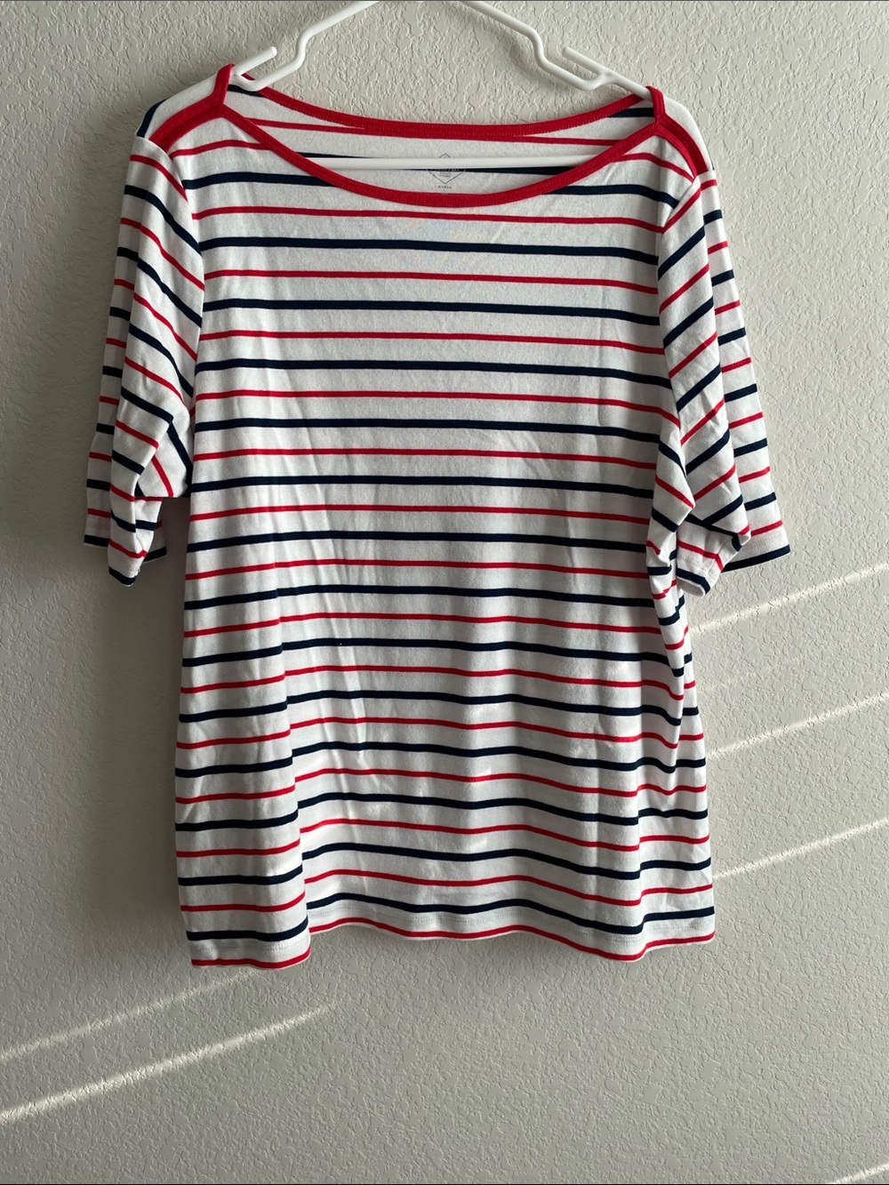 White Red & Navy Striped Tee St.John’s Bay 0X